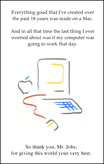 A tribute to Steve Jobs.