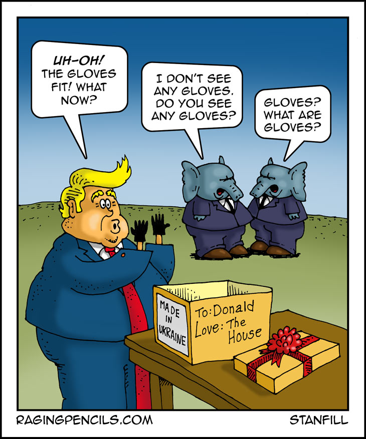 Progressive comic about Trump being guilty of Ukraine extortion.