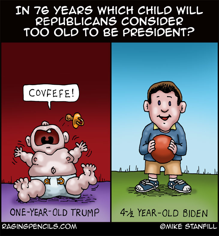 The progressive editorial cartoon about how old is too old to be president.