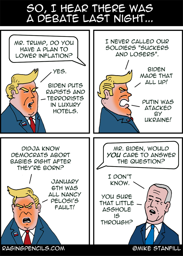 The progressive comic about the Biden/Trump debate of 2024.