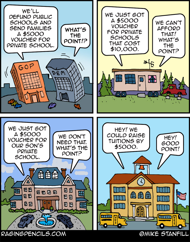 The progressive comic about school vouchers.