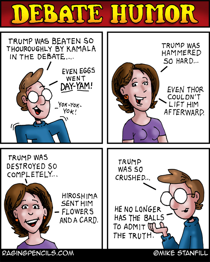 The progressive comic about jokes of the presidential debate