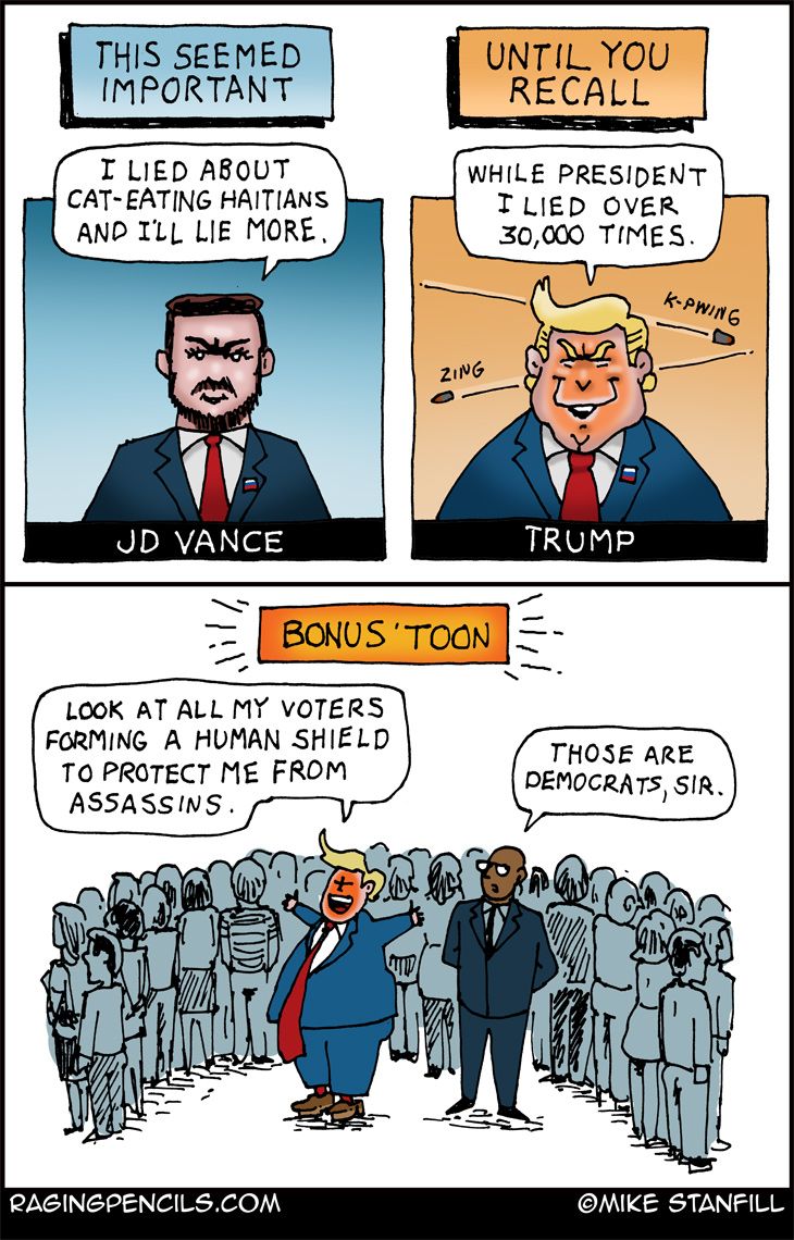 The progressive comic about all the lying by Trump and Vance