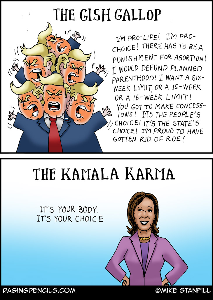 The progressive comic about Trump and the Gish Gallop