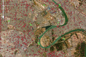 Wikileaks, map of deaths in Iraq